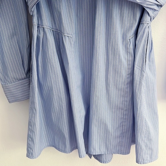 Sovere Evermore Corset Shirt Dress Blue White Striped Mini Dress - Picture 14 of 16